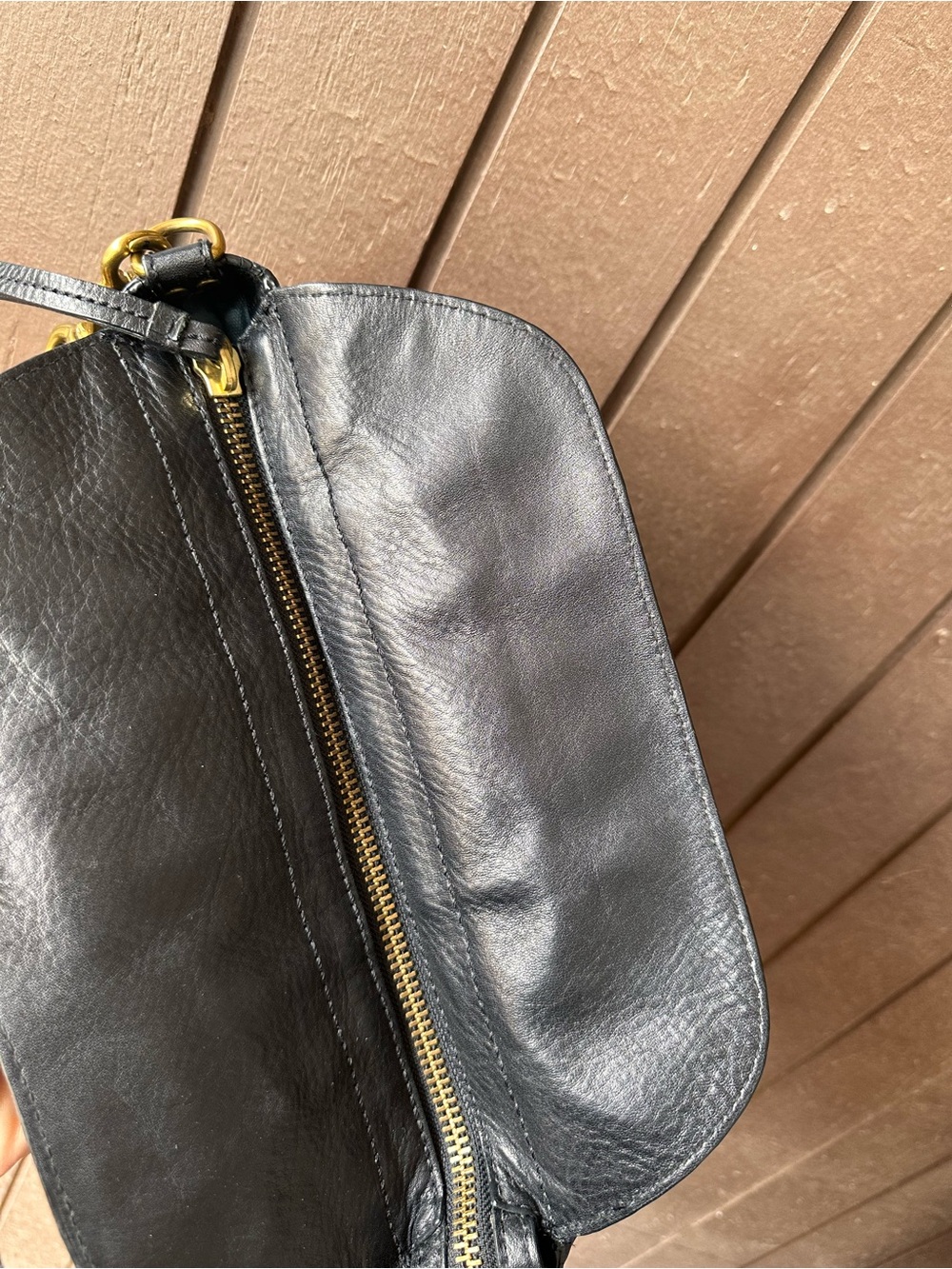 Lockheart Black Shoulder Bag with Gold Accent - Picture 4 of 9